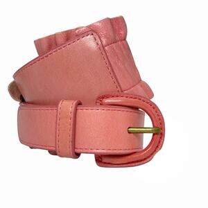 Hobo International Coral Rose Ruched Waist Belt |Pleated Leather Stretch Cincher